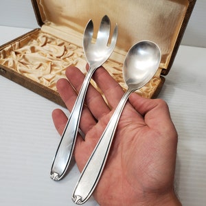 Antique Silver Plated Spoons Salad Serving Utensils Collection Serving Tools Diner Set Utensil