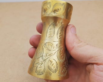 Vintage Brass Hand Bell - Handheld Solid Brass Bell with Charming Tone - Home Shrine Altar Tools - Meditation - Decor