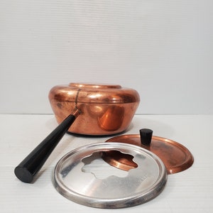 Handmade Copper Frying Pans Handmade Copper Pot. Brass Handled Copper Pot Special Gift zdjęcie 6