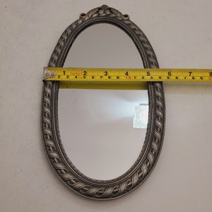 Vintage italian metal Ornate Wall Hanging Glass Mirror Decorative Cloakroom circa 1950-60's / made in italy image 10