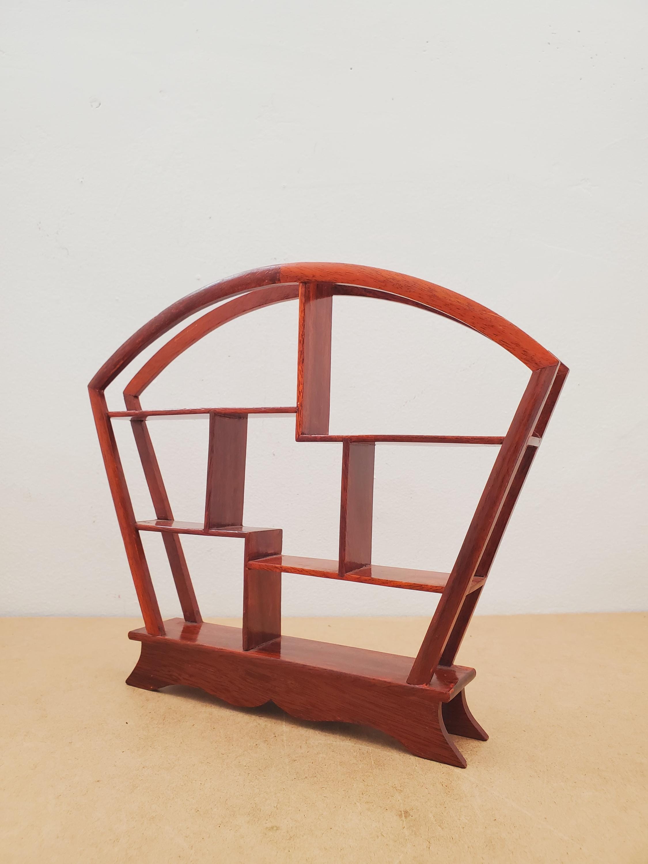 Vintage Tabletop Handmade Chinese Mingei Display Stand - Rosewood