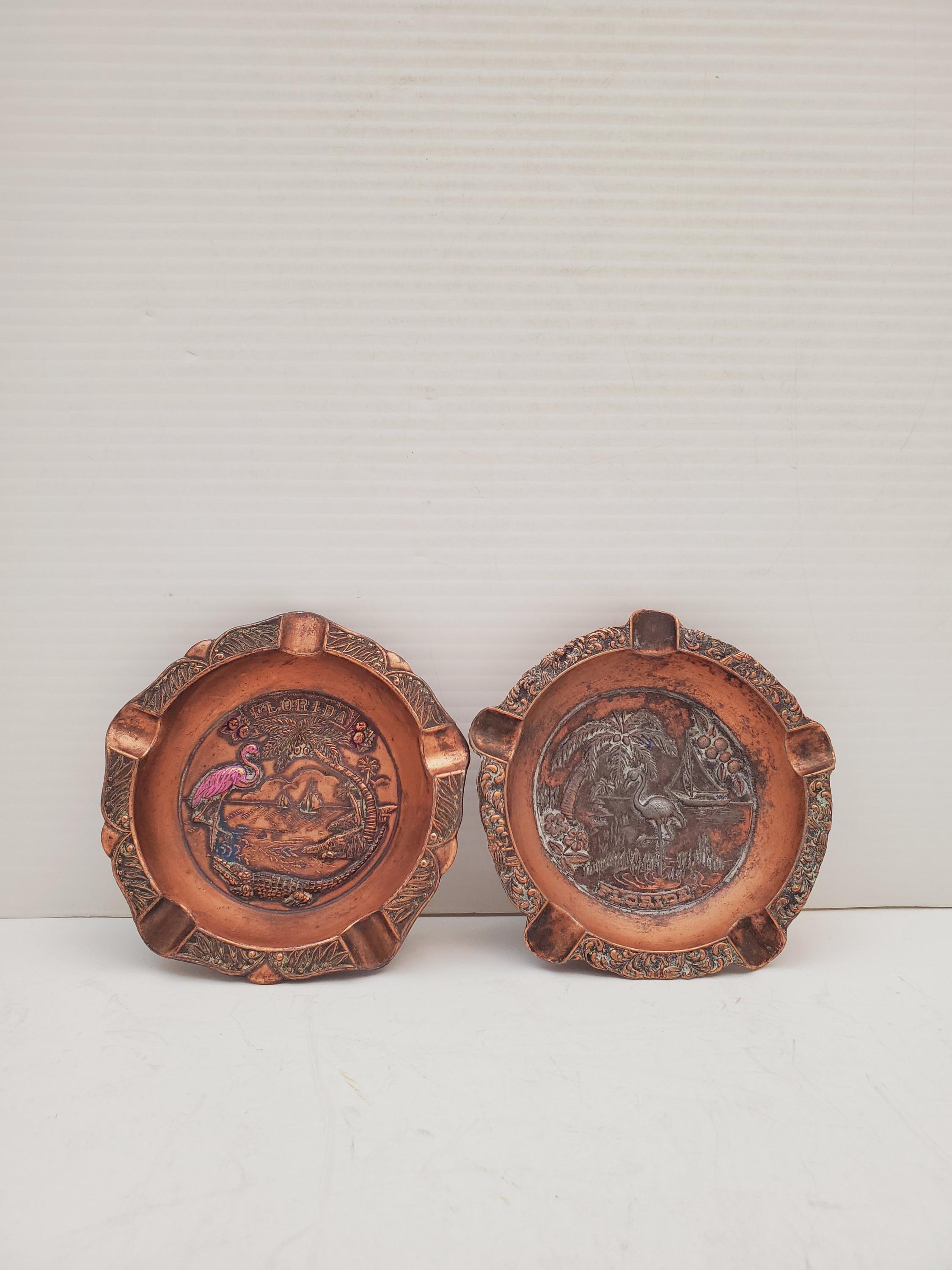 Vintage Small Copper Ashtray / Vintage Copper Souvenir Ashtray