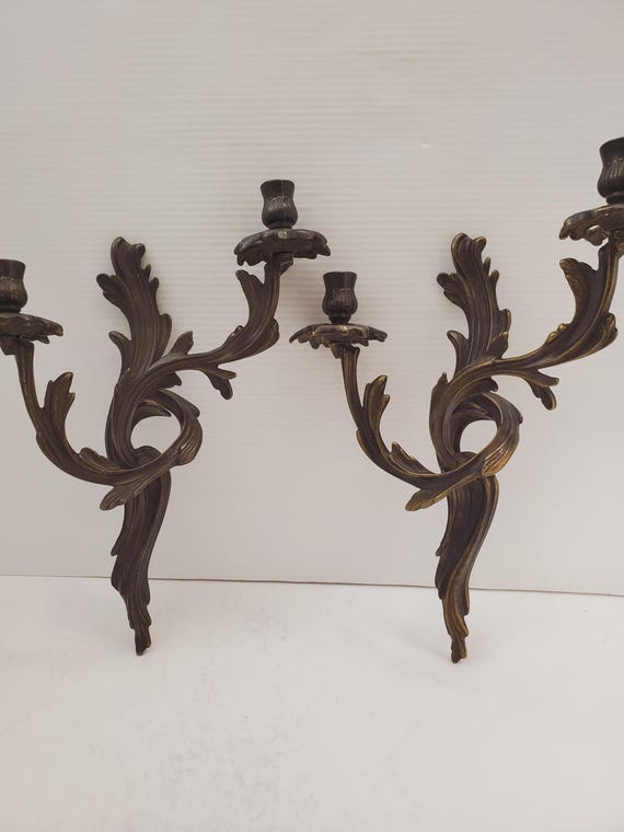 ヴィンテージ真鍮壁取り付け用燭台キャンドルホルダー真鍮壁取り付け用