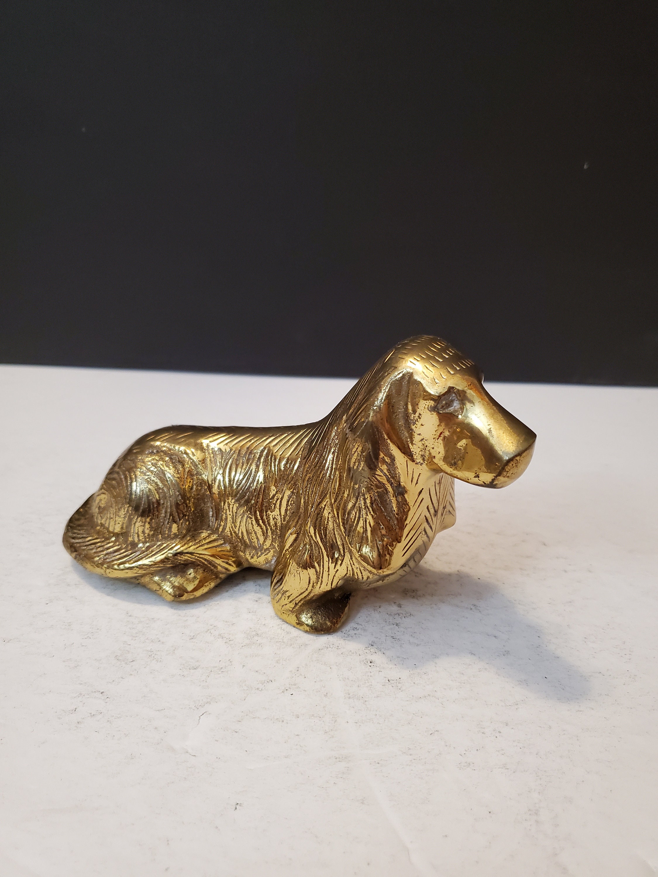 Brass Dog Solid Brass Vintage Home Decor 70s Decor Etsy