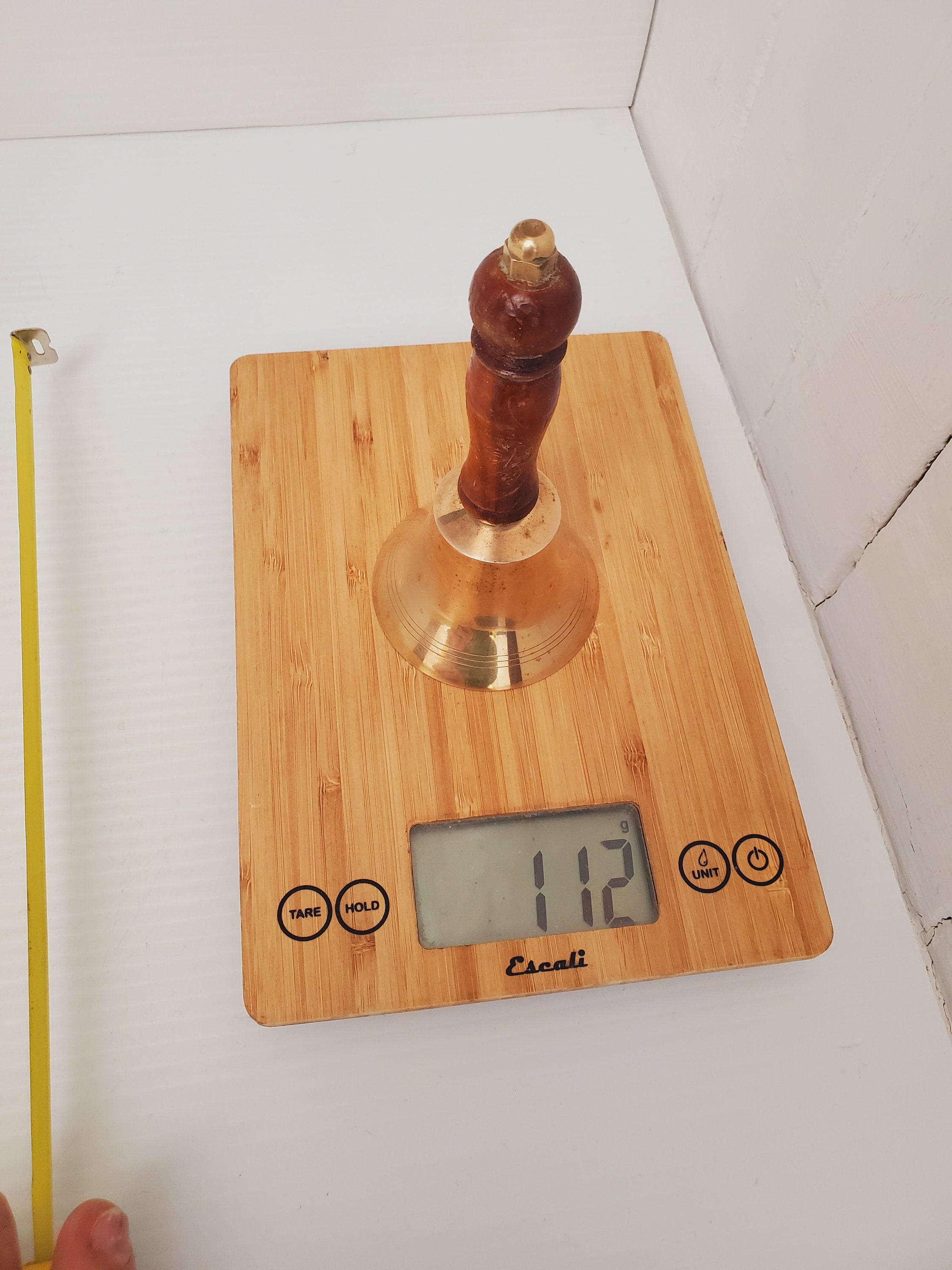 Campanello A Mano In Ottone - 4 Pollici, Manico Legno, Per Scuola E Eventi