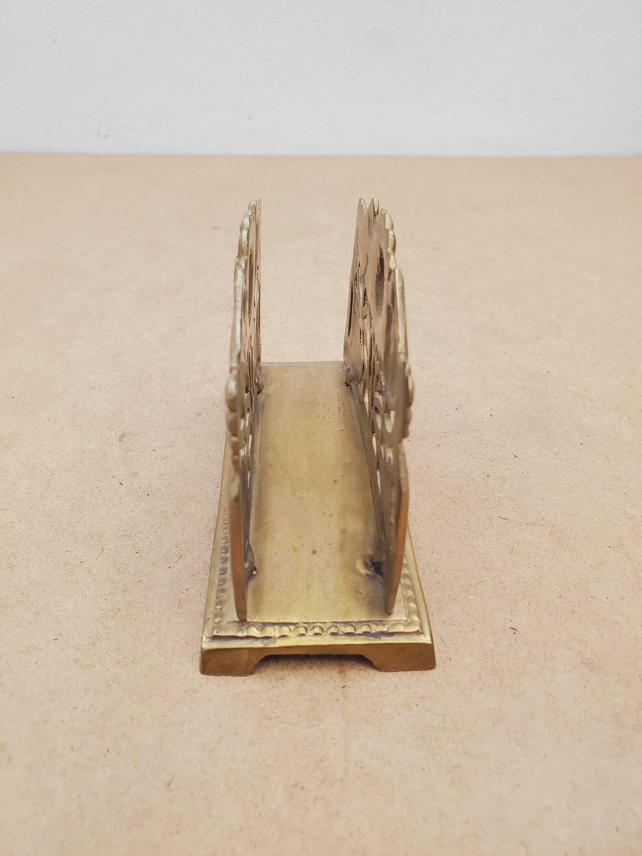 Porte-lettres De Bureau En Laiton Avec Motif Tournesols, Fait Main En Italie