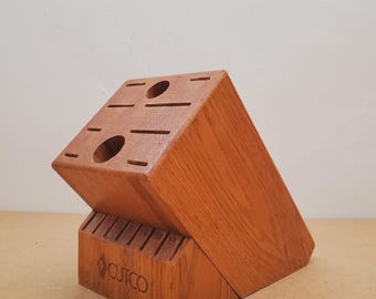 Cutco Knife Block - Wood - Wood Block - Homemaker - 18 Slot - Cutco Homemaker Knife Block Only, 18 Slot Solid Wood Honey Oak Made In USA