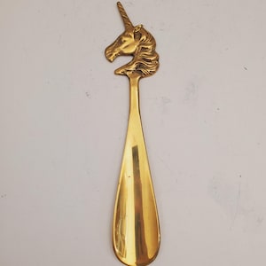 Vintage brass unicorn shoe horn | great gift | Vintage Brass Magical Unicorn Shoe Horn - Vintage Brass Unicorn Shoe Horn
