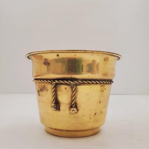 1980年代のヴィンテージ真鍮プランター、プラントホルダー、多肉植物ポット、真鍮プラントポット、真鍮クラフトギルド、真鍮ボウル - インド製