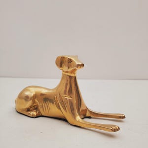 6.5&quot; Vintage Brass Dog | Modernist Brass Greyhound Figurine | Mid Century Greyhound | Whippet Dog Brass | Northcraft