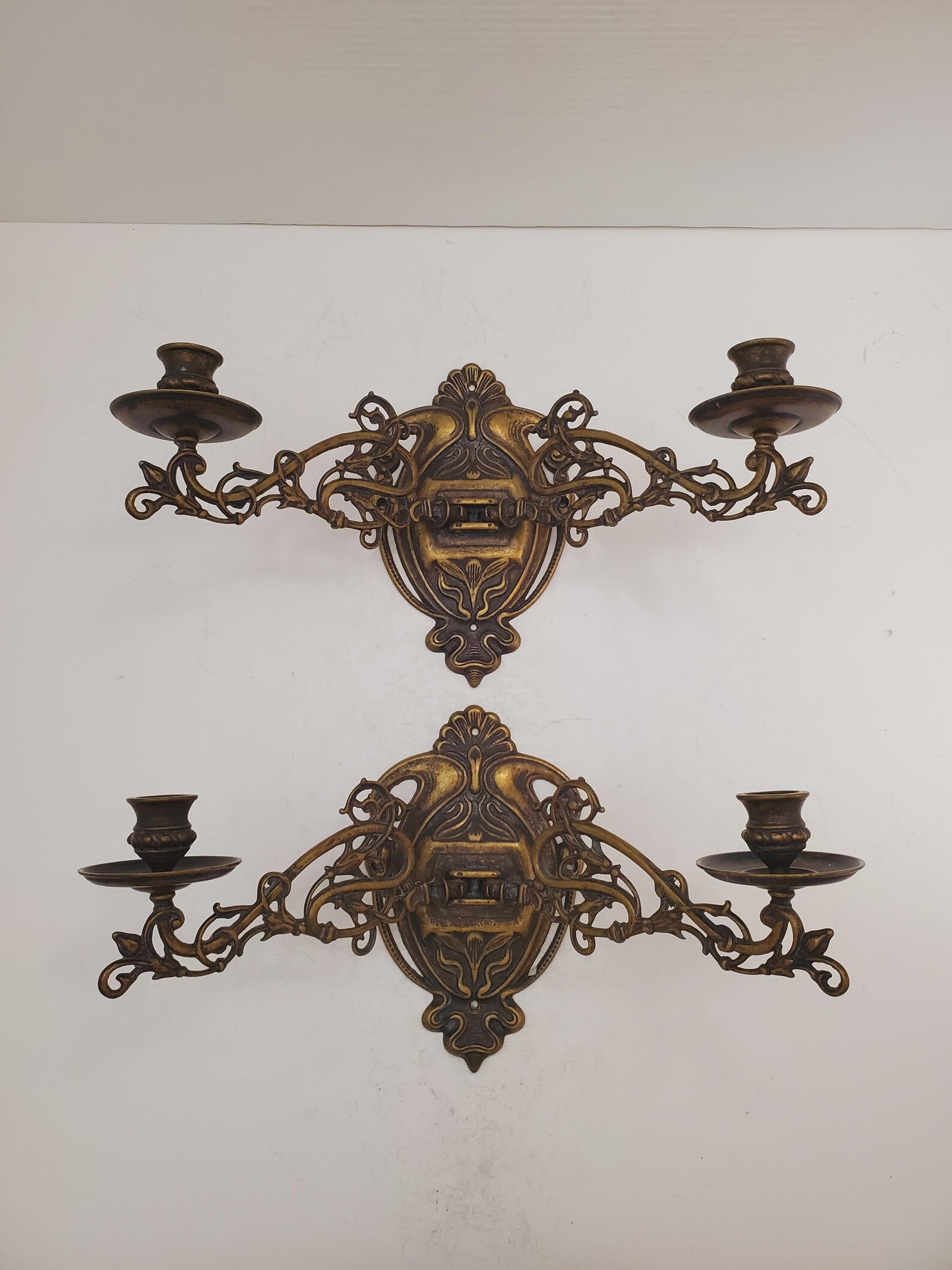 Vintage Brass Wall Sconce Candle Holder Brass Wall Sconces Candle