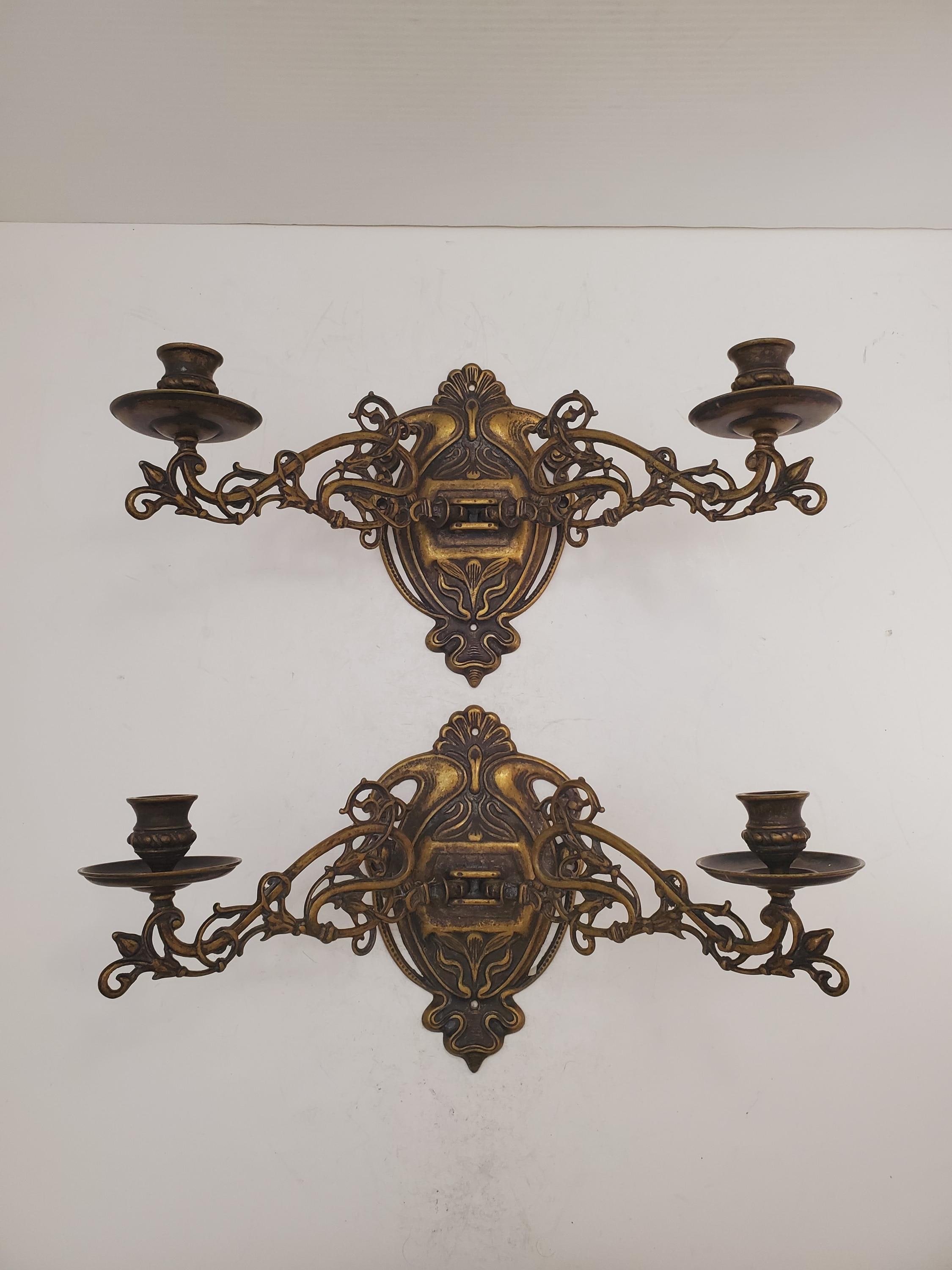 ヴィンテージ真鍮キャンドル壁取り付け用燭台 ヴィンテージ真鍮壁取り付け用燭台キャンドルホルダー真鍮壁