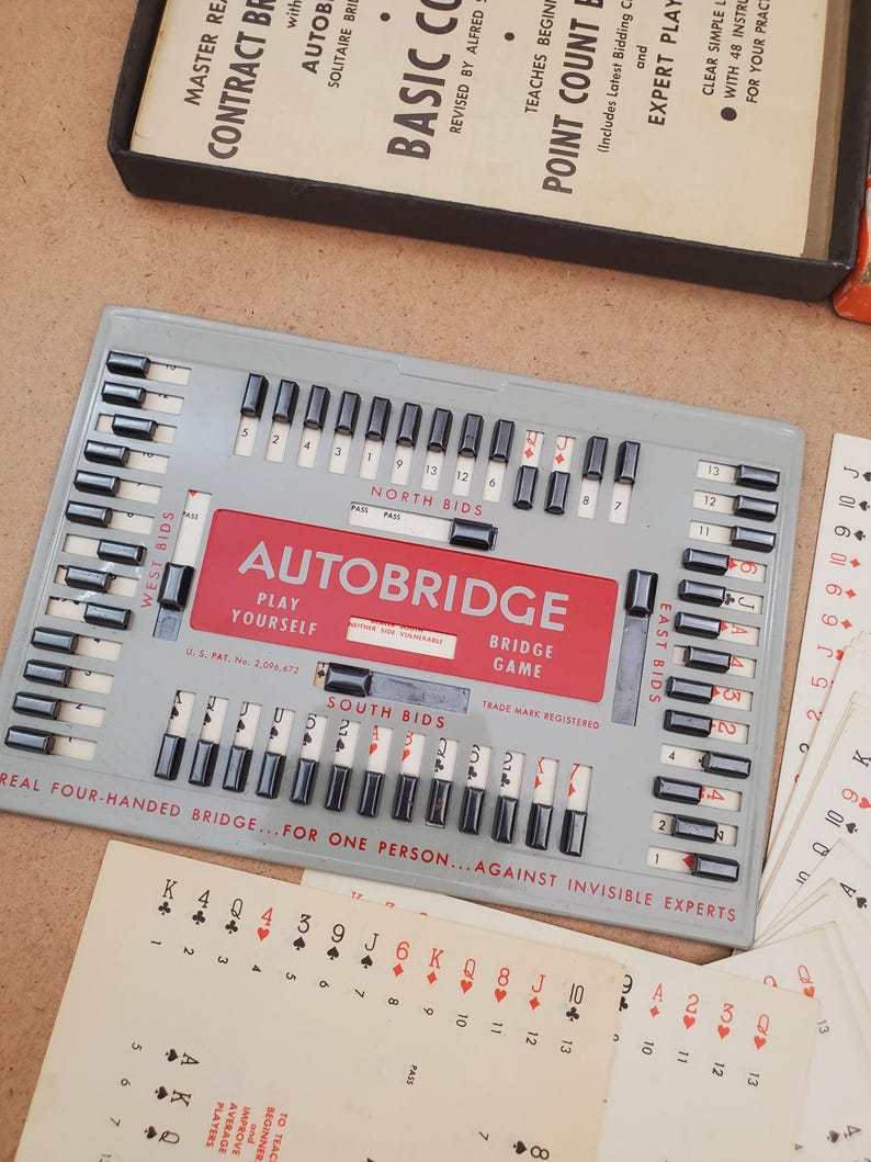 Auto Bridge Vintage Autobridge, 1959 Game, Play Bridge by Yourself, Become an ...