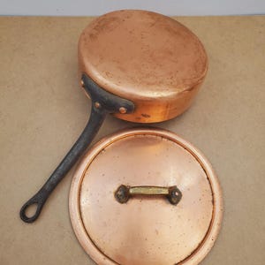 Handmade Copper Pot. Brass Handled Copper Pot- Special Gift - Made in France