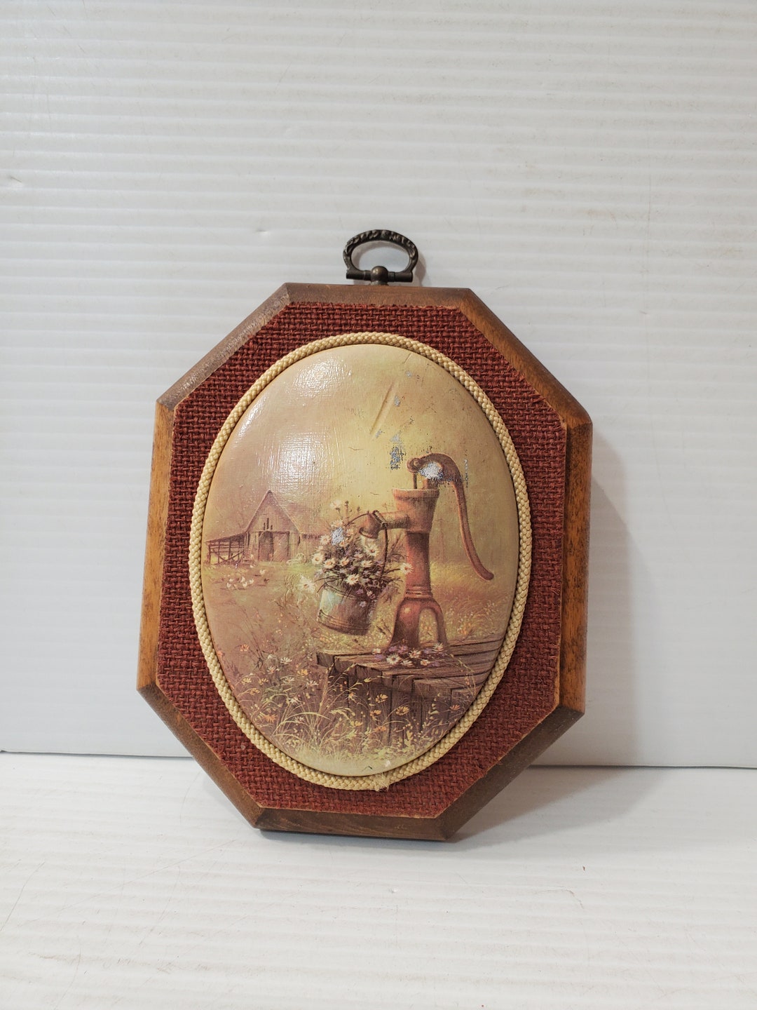 Vintage Wood Plate / Wall Plate / Wall Plaque vintage Home Decor Wood