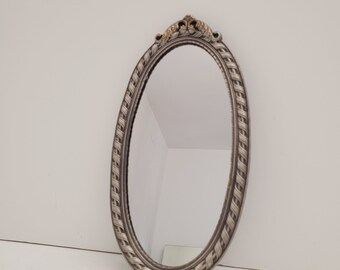 Vintage italian metal Ornate Wall Hanging Glass Mirror Decorative Cloakroom circa 1950-60's / made in italy