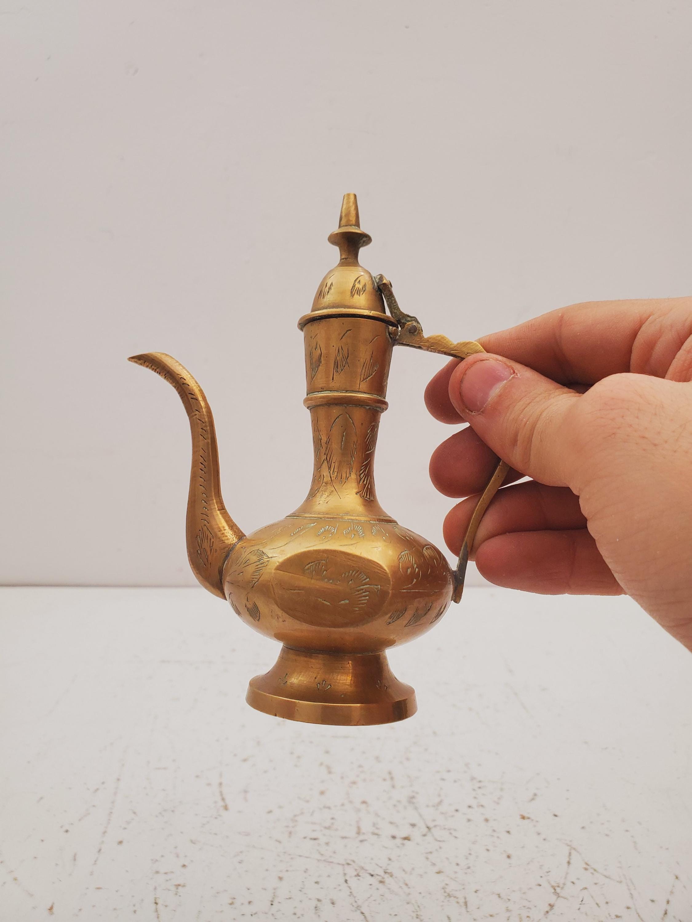 bizen pot 廃盤品　トルコ Vintage Brass Aftaba, Turkish Teapot - Vintage Etched Brass