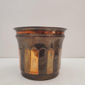 ヴィンテージ 1980 年代 真鍮 プランター、プラント ホルダー、多肉植物用ポット、真鍮 プラント ポット、真鍮 クラフト ギルド、真鍮 ボウル - インド製