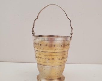 Cubitera de latón de excelente calidad, enfriador de vino ornamentado - Copa vintage Baby Mint Julep - Impresionante cubitera de latón vintage, cubitera, adorno