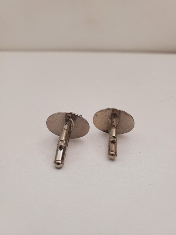 Paire De Boutons De Manchettes En Argent Vintage - Occasion, Style élégant