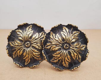 Pair of 2 Vintage Gold solid brass Hook Or Curtain Tie Back Wall Mounted Hook Home Decor Gift Tieback Coat Hanger Holder Golden Luxury