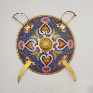 Turkish Brass Shield Sword Display