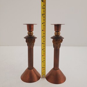 Vintage Brass Candlesticks , Solid Brass Candle Holders, Sold together , Brass Wedding Decor, Antique Brass set of tow zdjęcie 8