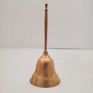 Vintage Brass Hand Bell - Handheld Solid Brass Bell with Charming Tone - Home Shrine Altar Tools - Meditation - Decor