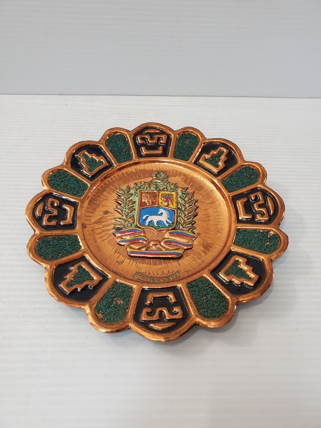 Vintage Copper Wall Hanging Vintage Copper Plate Scenic Copper Round