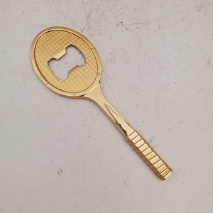 Vintage Tennis Racket Racquet Brass Bottle Opener, Vintage Bottle Opener, Beer Bottle Opener, Tennis Lovers