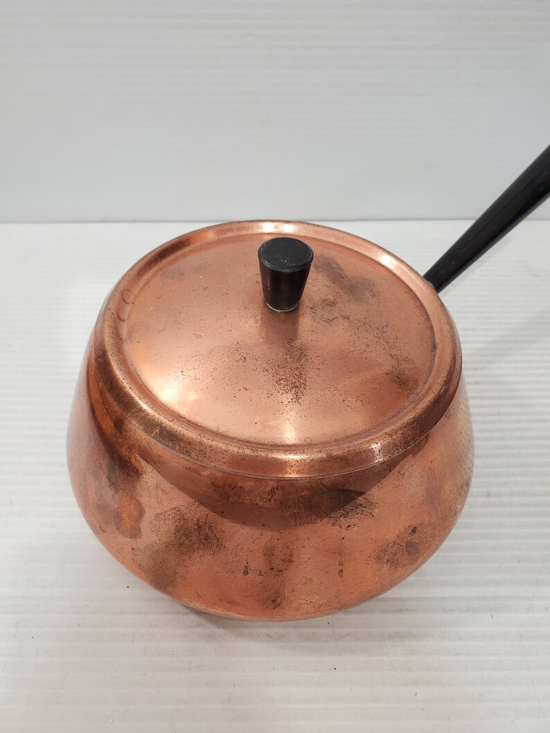 Handmade Copper Frying Pans Handmade Copper Pot. Brass Handled Copper Pot Special Gift zdjęcie 3