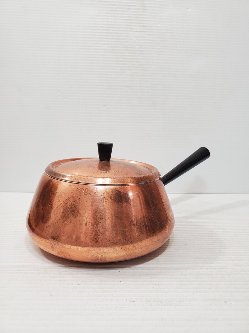Handmade Copper Frying Pans Handmade Copper Pot. Brass Handled Copper Pot Special Gift zdjęcie 2