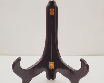 wood 9 inch plate stand, picture easel, tabletop stand, photograph stand, plaque display, chalk board support