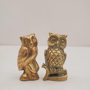 Owl figurine Vintage brass statuette Animal figurine Bronze Owl Lover gift Decor Owl Figurine / bird figurine || Vintage solid brass || Bird