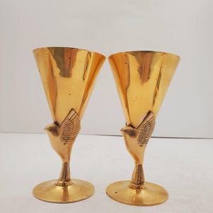 Vintage Brass Goblets | Wine Goblets | Brass Wine Goblets | Brass Wine Cups | Liqueur Cup | Vintage Goblets | Vintage Wine Goblets