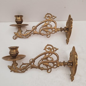 vintage Brass Wall Sconce Candle holder brass wall sconces candle sconces decorative candle sconce ornate wall decor set of tow
