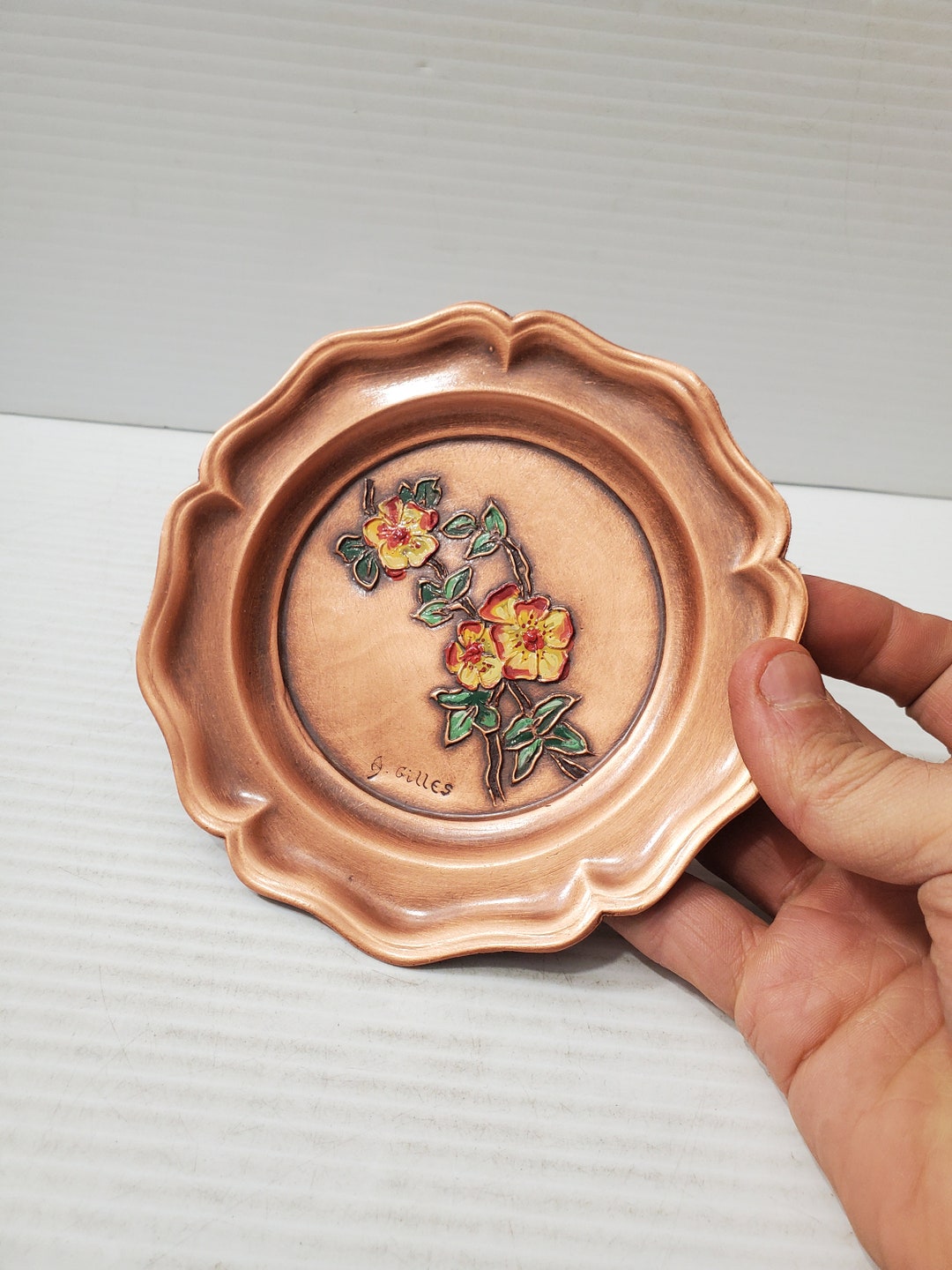 Vintage Copper Plate Wall Hanging Vintage Copper Plaque Etsy