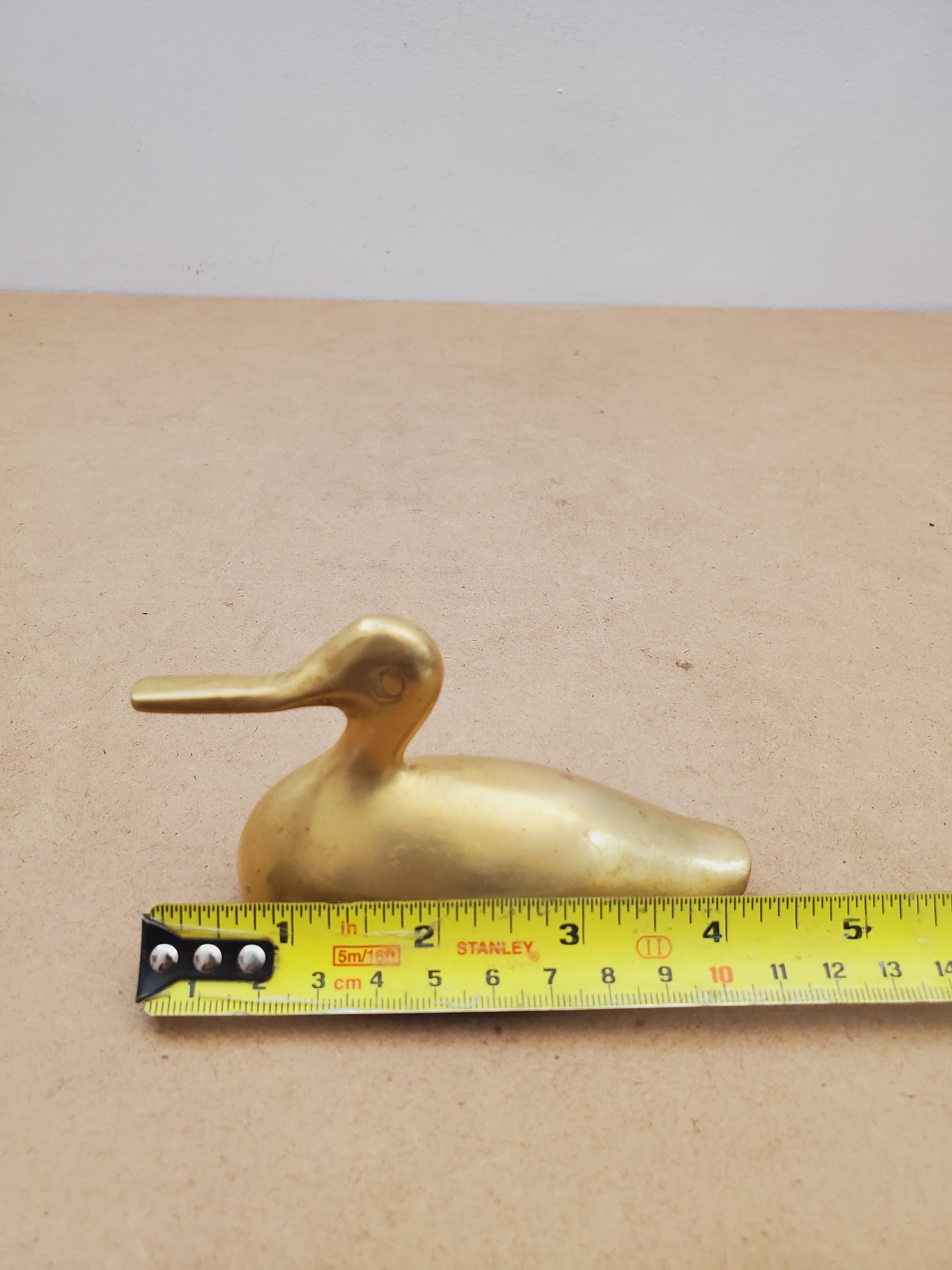 ヴィンテージ真鍮製アヒル、ミッドセンチュリーホームデコレーション