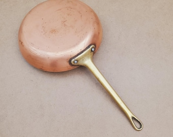 Sartén de cobre hecha a mano / Sartén de cobre / Sartén para freír / Sartén para huevos / Sartén para tortillas / Regalo para ella / Regalo para él / Cacerola / Sartén para saltear / Sartén de regalo de 8 pulgadas