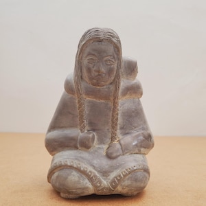 Hand Carved Inuit Sculpture Abbott Canada Soap Stone Carving Native North American Art Aboriginal Art Soapstone Eskimo