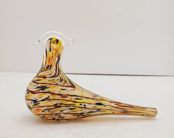 ヴィンテージのムラーノガラスの鳥の置物：カラフルなイタリアの装飾