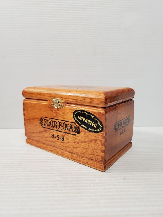 Cigar Boxes Empty Wooden Decorative Wooden Box Vintage Wooden Jewelry  Storage Box Retro Antique Living Goods Organizer Gift Case