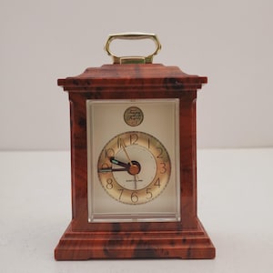 Tempus Fugit Desk Clock With Alarm - Tempus Fugit Mantel clock Quartz alarm.brown nighttime display