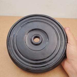 vintage Round base for pot,figurine, Vase base,Oriental darkbrown base,base for collectibles,home decor Round Shape Riser Easel 8&quot;