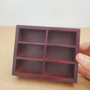 Mini vintage wooden curio shelf for displaying small Knick knacks or miniatures, small vintage cubby shelf, mini wood Shadow Box