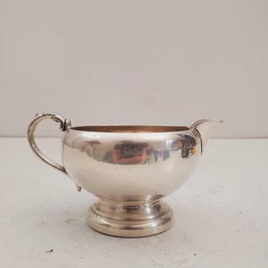 Silver creamer milk jug silverplate by VIKING PLATE vintage hollowware jug silver plate creamer sauce jug ornate handle milk jug