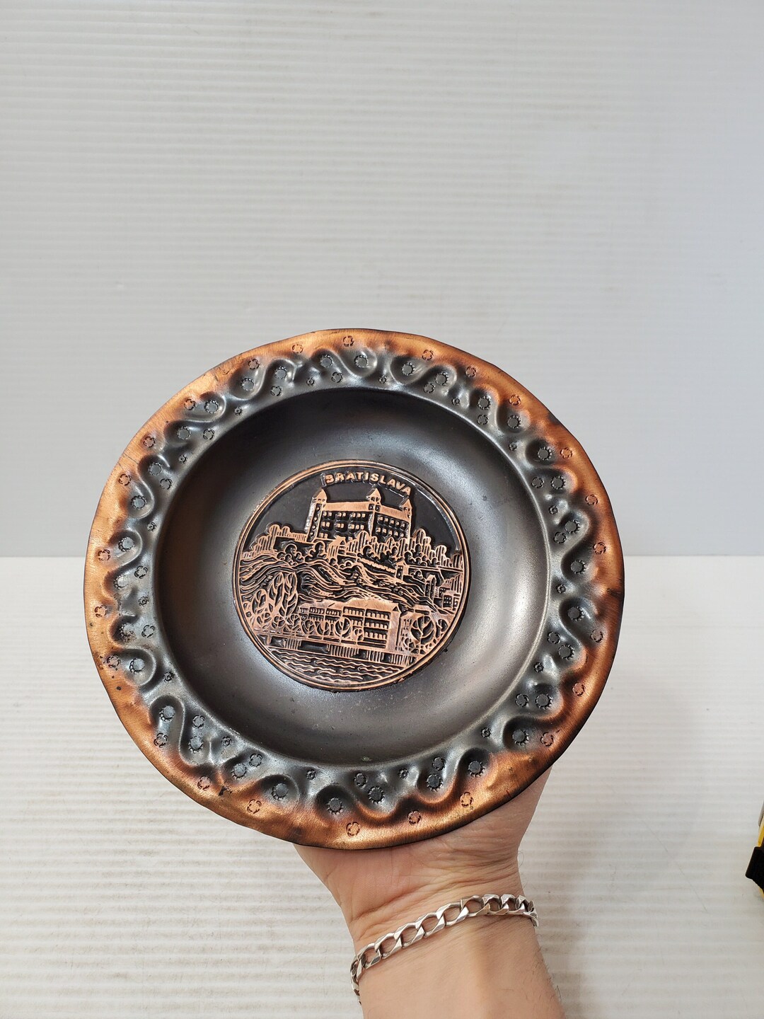 Vintage Copper Wall Hanging Vintage Copper Plate Scenic Copper Round