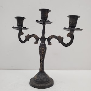 Vintage candelabra candle holders/ 3 arm candelabras/ candelabra perfect for wedding Vintage Brass Candle Holder - Table Display