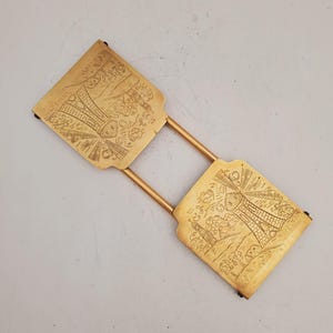 Victorian Antique brass Folding Desktop Book Holder | Art Nouveau Brass Sliding Metal Book Rack Bookends Library Gift