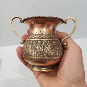 Exquisite 19th Century Persian Copper Vase , finely detailed